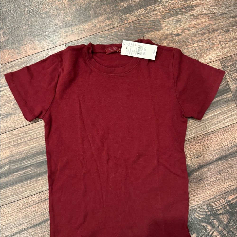 Brandy Melville Deep Red Short Sleeve Tee